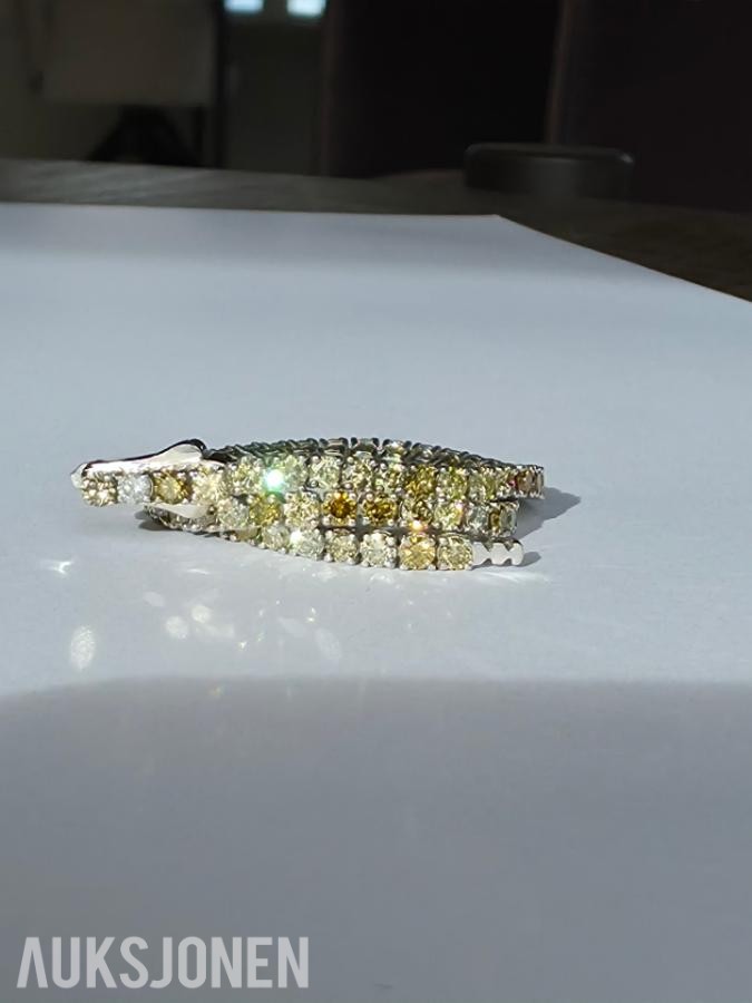 3.28CT DIAMANTARMBÅND I 14K GULL. NATURLIGE DIAMANTER! TAKSTBREV OG SERTIFIKAT!