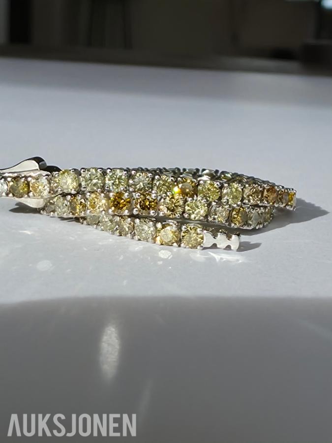 3.28CT DIAMANTARMBÅND I 14K GULL. NATURLIGE DIAMANTER! TAKSTBREV OG SERTIFIKAT!