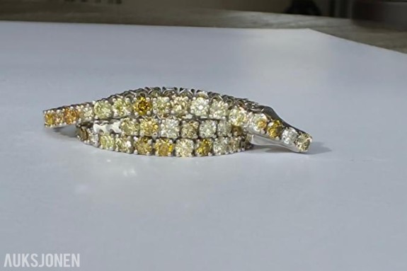 3.28CT DIAMANTARMBÅND I 14K GULL. NATURLIGE DIAMANTER! TAKSTBREV OG SERTIFIKAT!