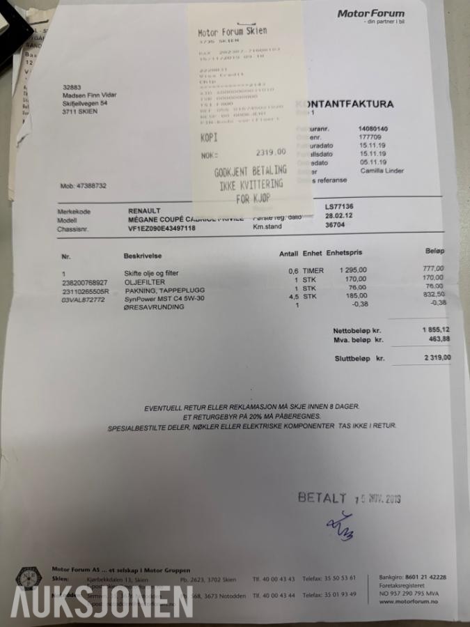 2012 Renault Megane Cabrio cc3 1.5 110hk keyless carplay 145000km