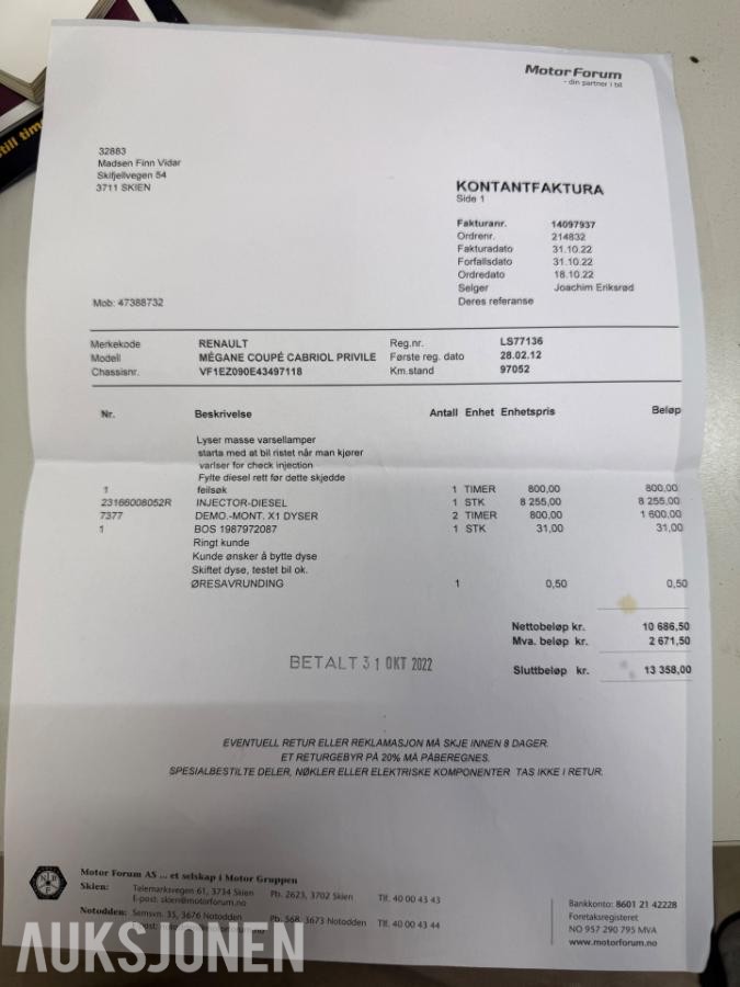 2012 Renault Megane Cabrio cc3 1.5 110hk keyless carplay 145000km