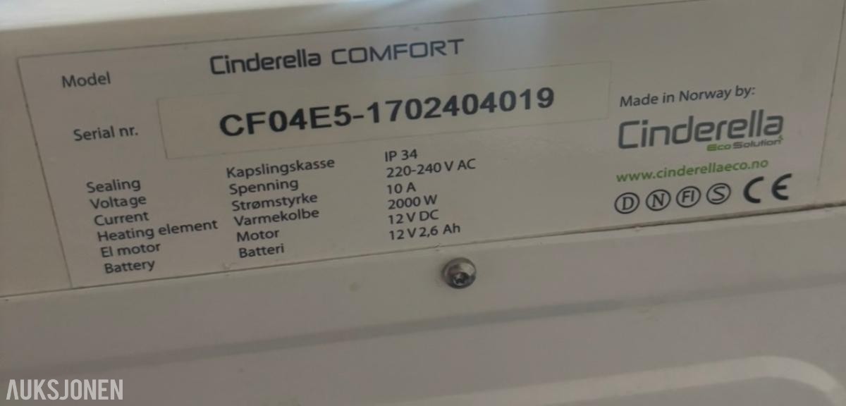 2021 Cinderella Comfort forbrenningstoalett