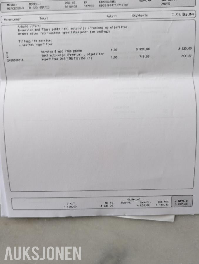 2013 Mercedes-Benz B 220 4MATIC – 184 HK – Automat – Panorama