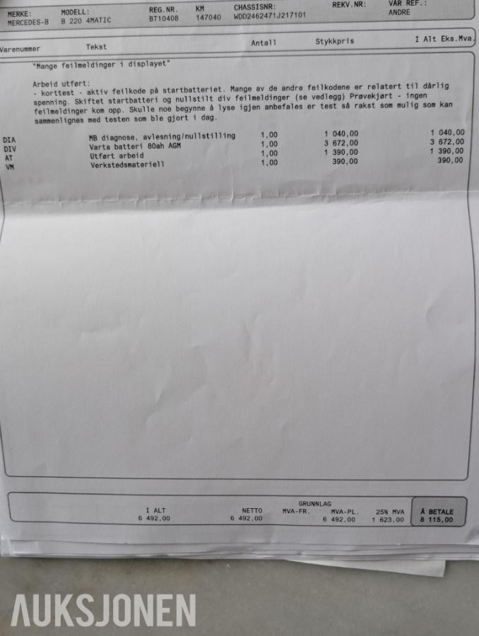 2013 Mercedes-Benz B 220 4MATIC – 184 HK – Automat – Panorama