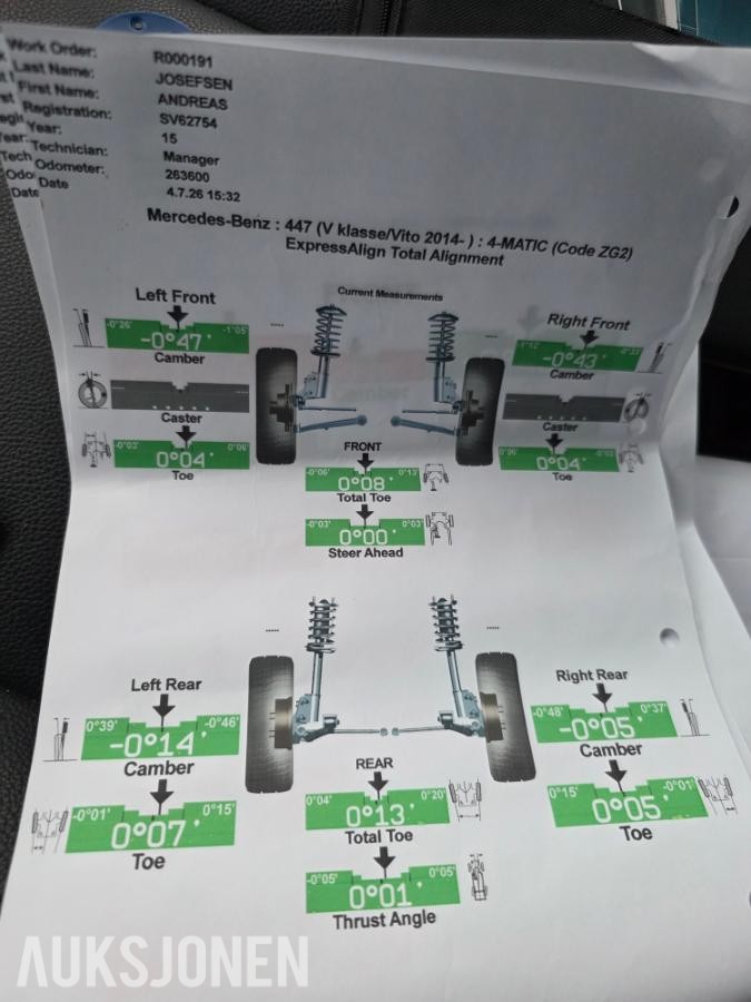 2015 MERCEDES-BENZ VITO V119 A3 4MATIC AUTOMAT, WEBASTO, RYGGEKAMERA