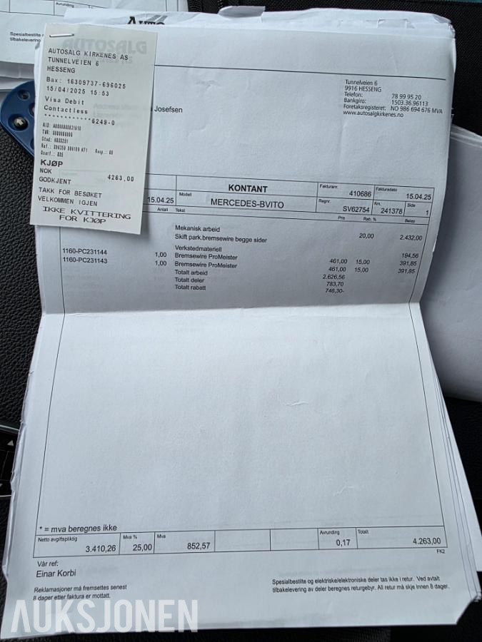 2015 MERCEDES-BENZ VITO V119 A3 4MATIC AUTOMAT, WEBASTO, RYGGEKAMERA