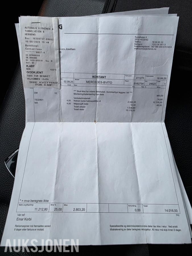 2015 MERCEDES-BENZ VITO V119 A3 4MATIC AUTOMAT, WEBASTO, RYGGEKAMERA