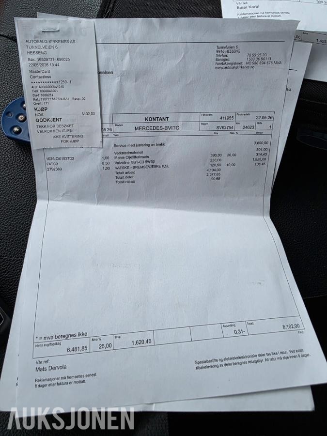 2015 MERCEDES-BENZ VITO V119 A3 4MATIC AUTOMAT, WEBASTO, RYGGEKAMERA