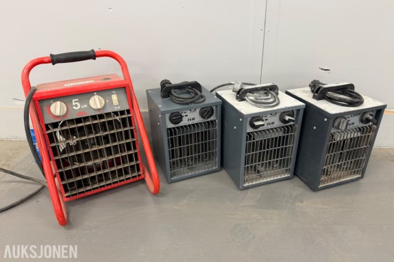 4 Varmevifter. Frico P 53 (5,0 kw) og Calor BT 2000 (2 kw)