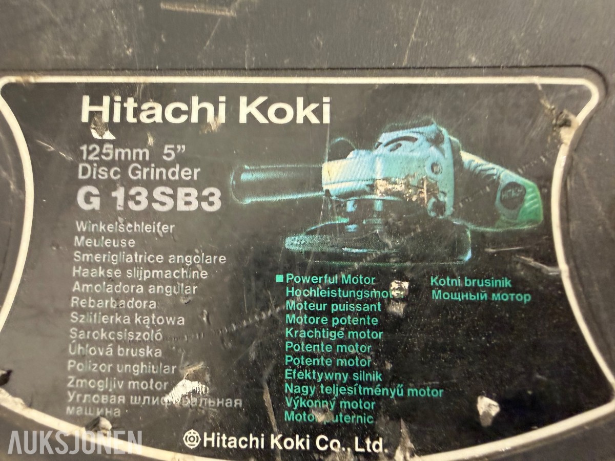 Hitachi sirkelsag og vinkelsliper 230 volt.