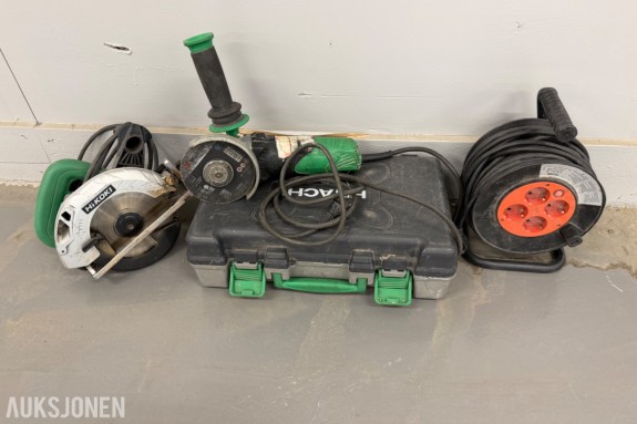Hitachi sirkelsag og vinkelsliper 230 volt.