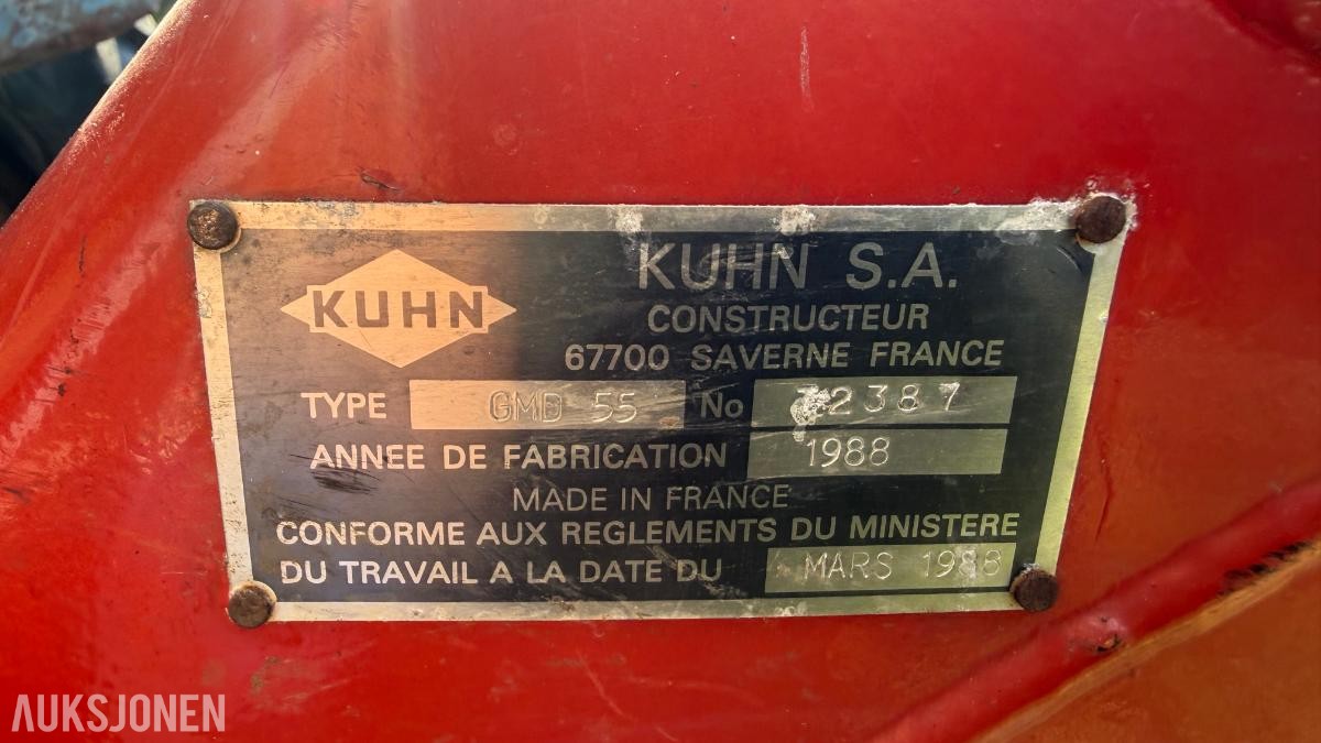 1988 Khun GMS 55 Slåmaskin til traktor