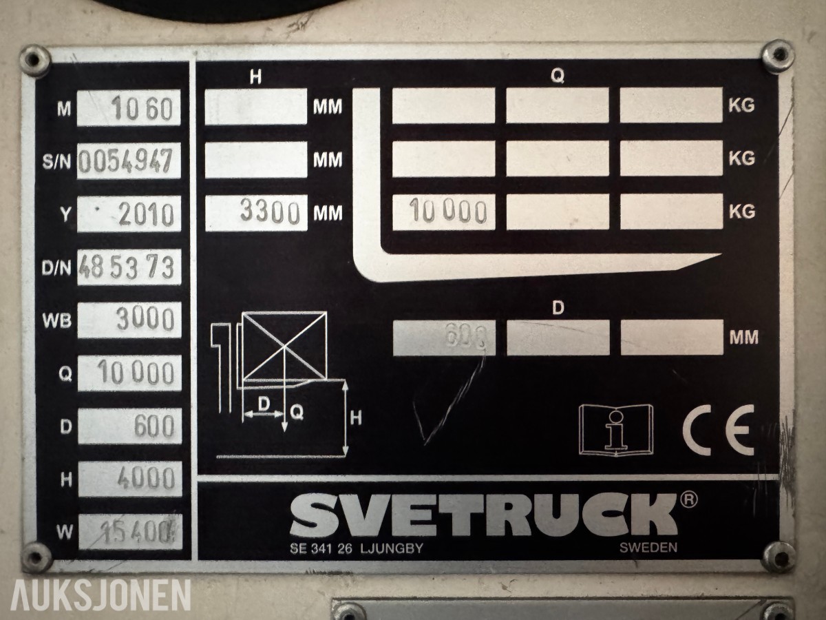 2010 Svetruck 1060 med 10 tonn løftekapasitet, spakstyring