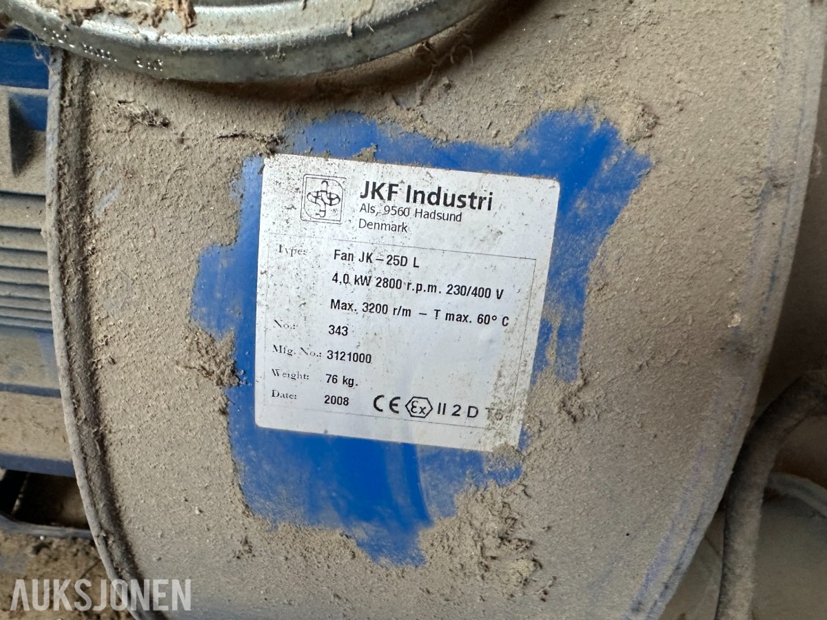 2008 JKF Industri JK-25D L avsugsanlegg | 4 kW vifte | Syklon