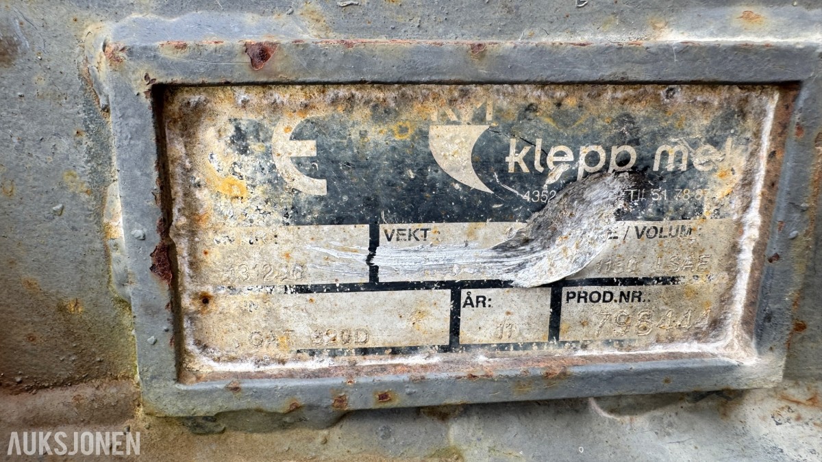 2011 Klepp Mek Tannskuffe KM S70 1140Kg 1150L