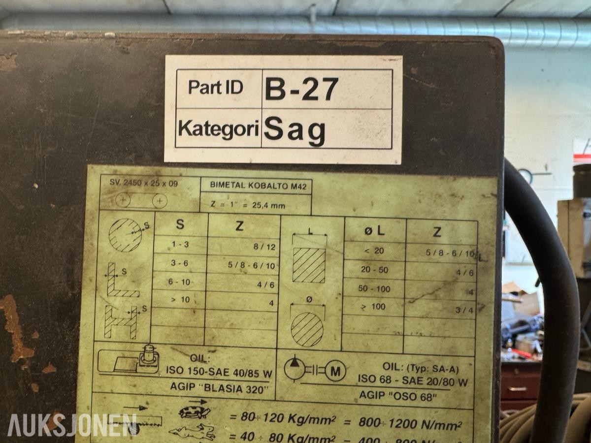 Mod 270 Båndsag – 230 V