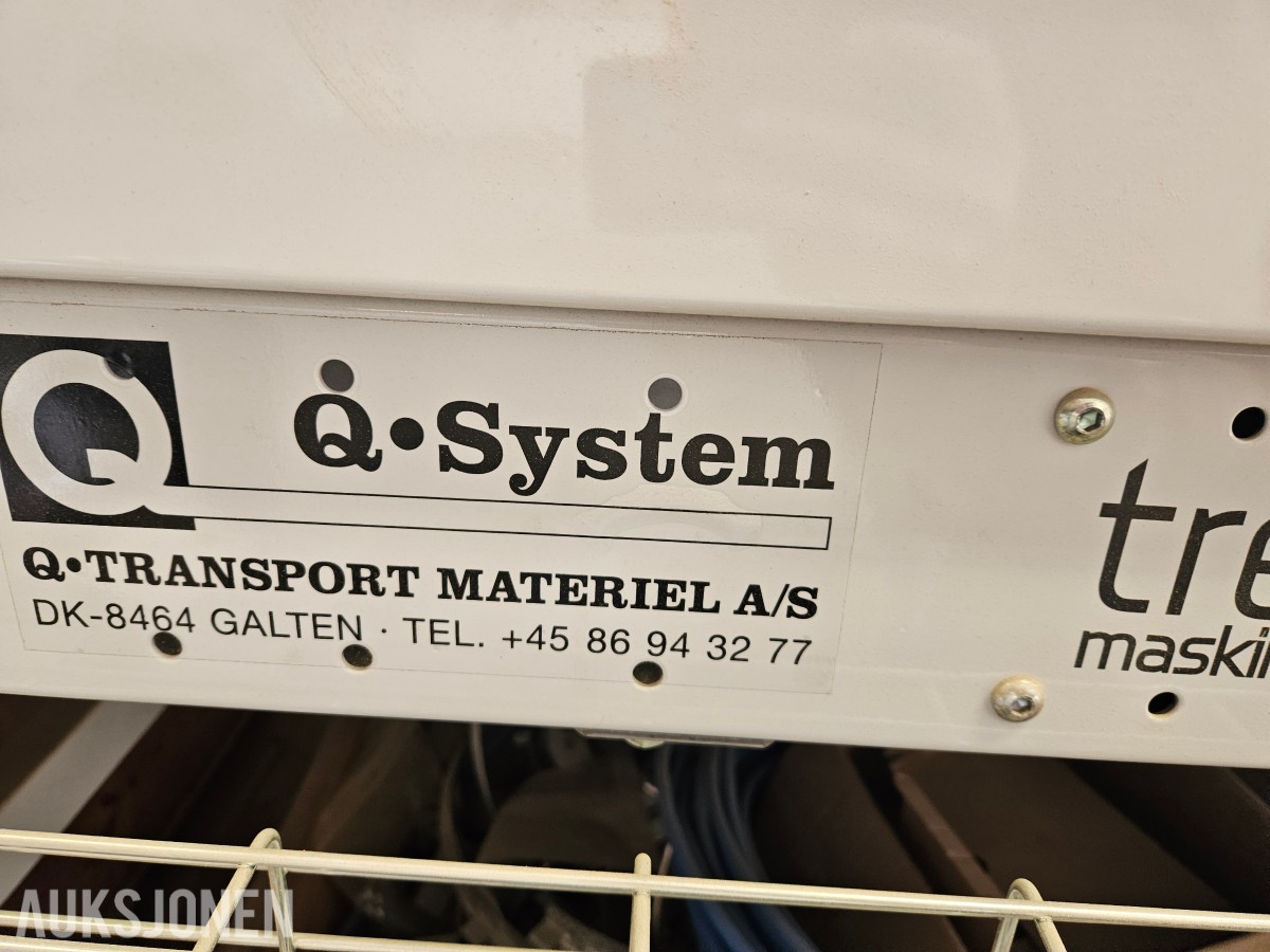 Q-System transportbånd og rullebane - Q-Transport Materiel - Ca 490 cm - Med kabelbrett og styreboks