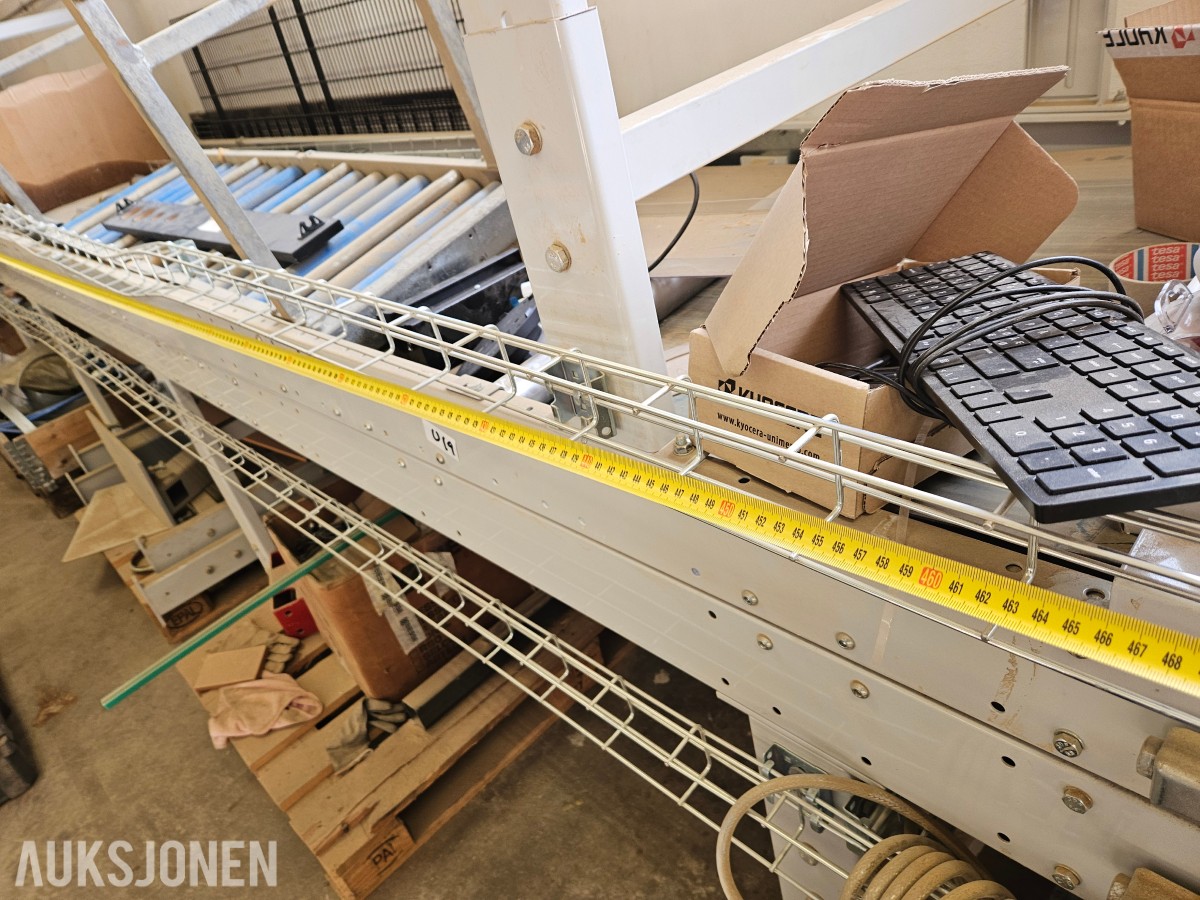 Q-System transportbånd og rullebane - Q-Transport Materiel - Ca 490 cm - Med kabelbrett og styreboks