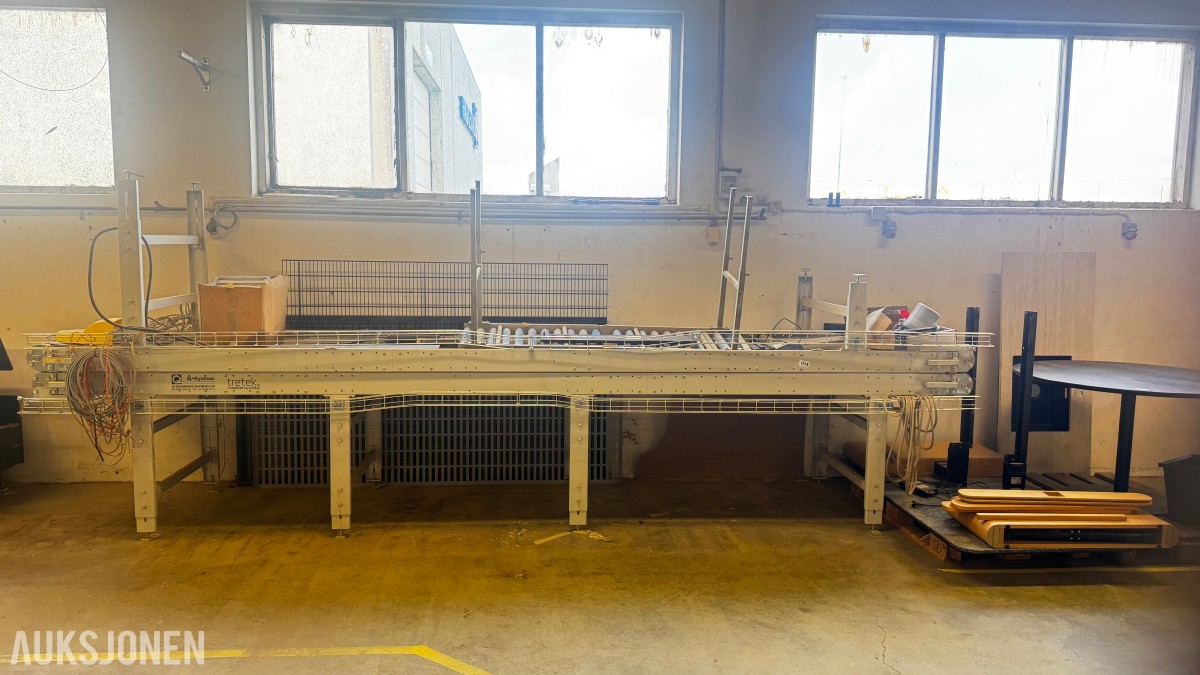 Q-System transportbånd og rullebane - Q-Transport Materiel - Ca 490 cm - Med kabelbrett og styreboks