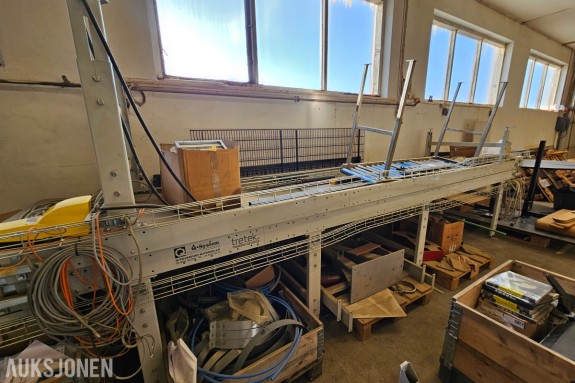 Q-System transportbånd og rullebane - Q-Transport Materiel - Ca 490 cm - Med kabelbrett og styreboks