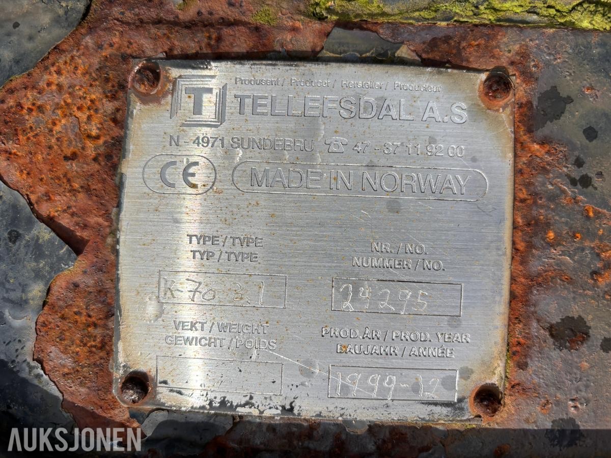 1999 Tellefsdal K70 - 3.1 hydraulisk V-plog til traktor