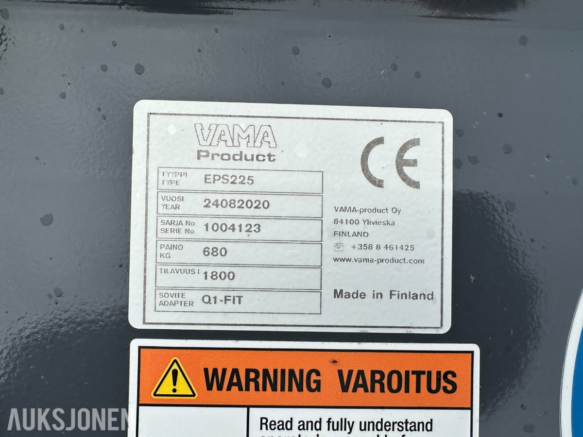 2020 VAMA EPS225 klappvingeskuffe, 1800 l