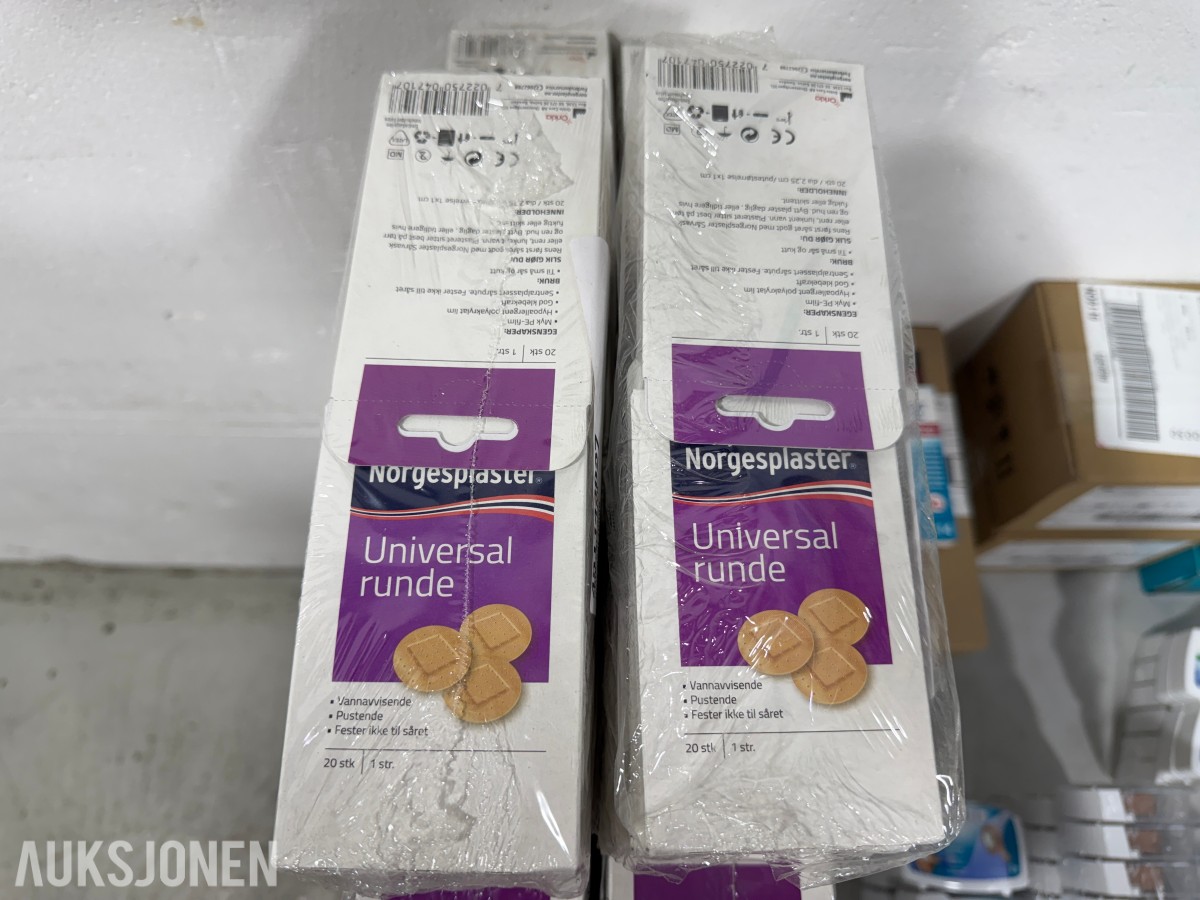 Parti med bandasjemateriell, plaster og medisinsk forbruksmateriell