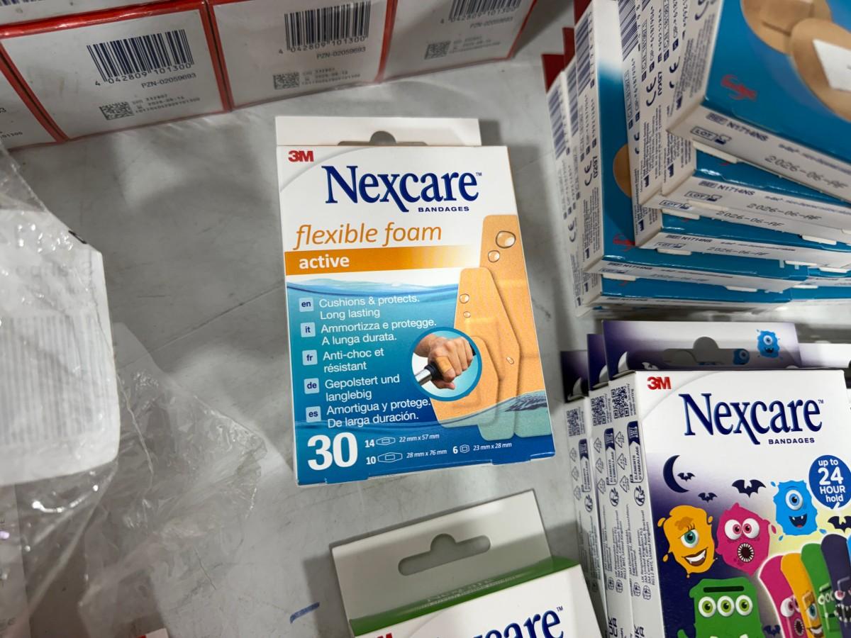 Stort parti med plaster, bandasjer og sårpleieprodukter fra Norgesplaster, 3M Nexcare, Mölnlycke m.fl.