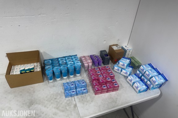 Parti med intim, hygiene og pleieprodukter