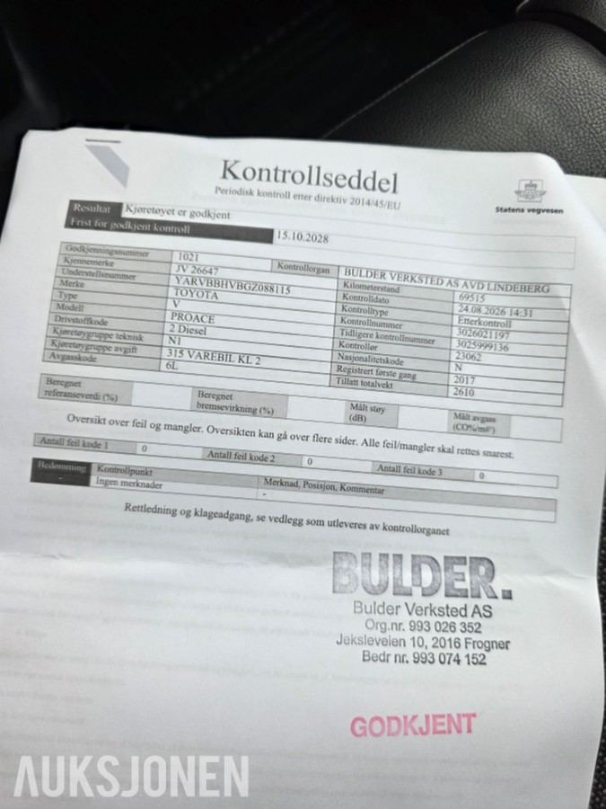 2017 Toyota ProAce 1.6-95 D EU-Godkjent til 10/28 69 584 km