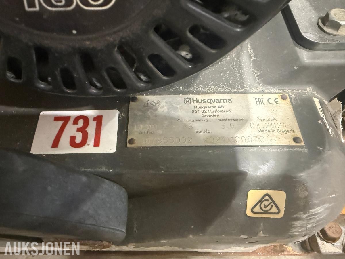2021 Husqvarna LF 80 vibroplate, Honda GX160 motor