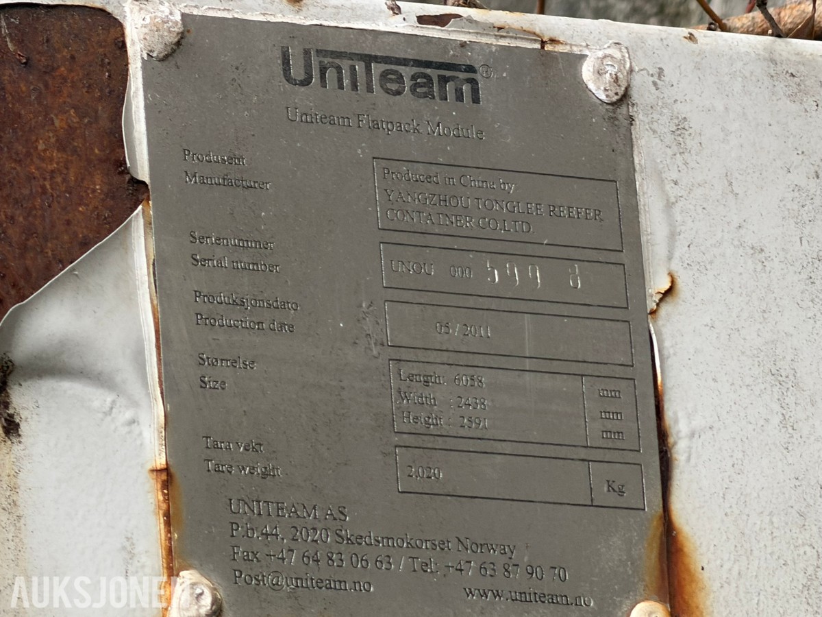Uniteam Mannskapscontainer/kontor modul 20 fot
