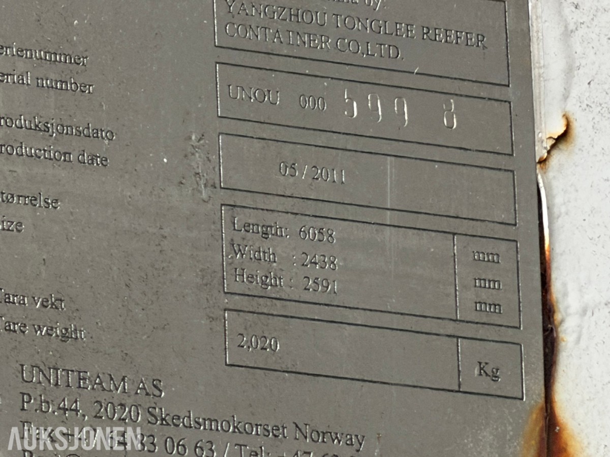 Uniteam Mannskapscontainer/kontor modul 20 fot