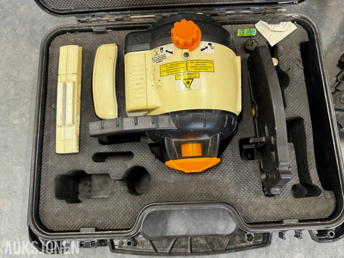 Verktøypakke kompressor, slange, spikerpistoler, laser