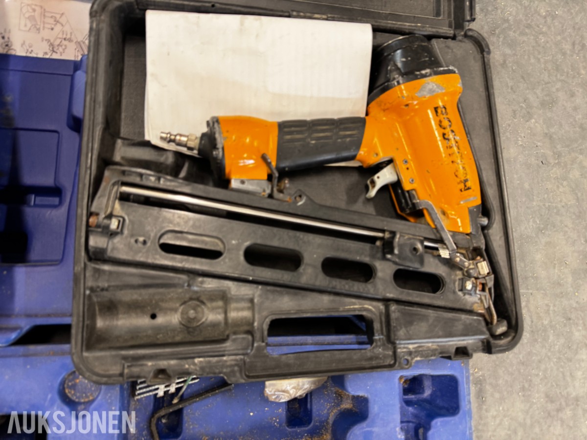 Verktøypakke Scanlaser, spikerpistoler på batteri og luft