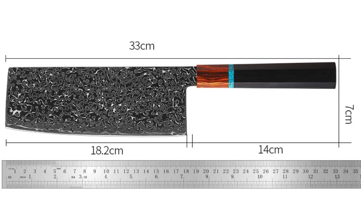 72 TIMERS AUKSJON – Senko Damaskus 67-lags Kiritsuke & Nakiri + Ostesett