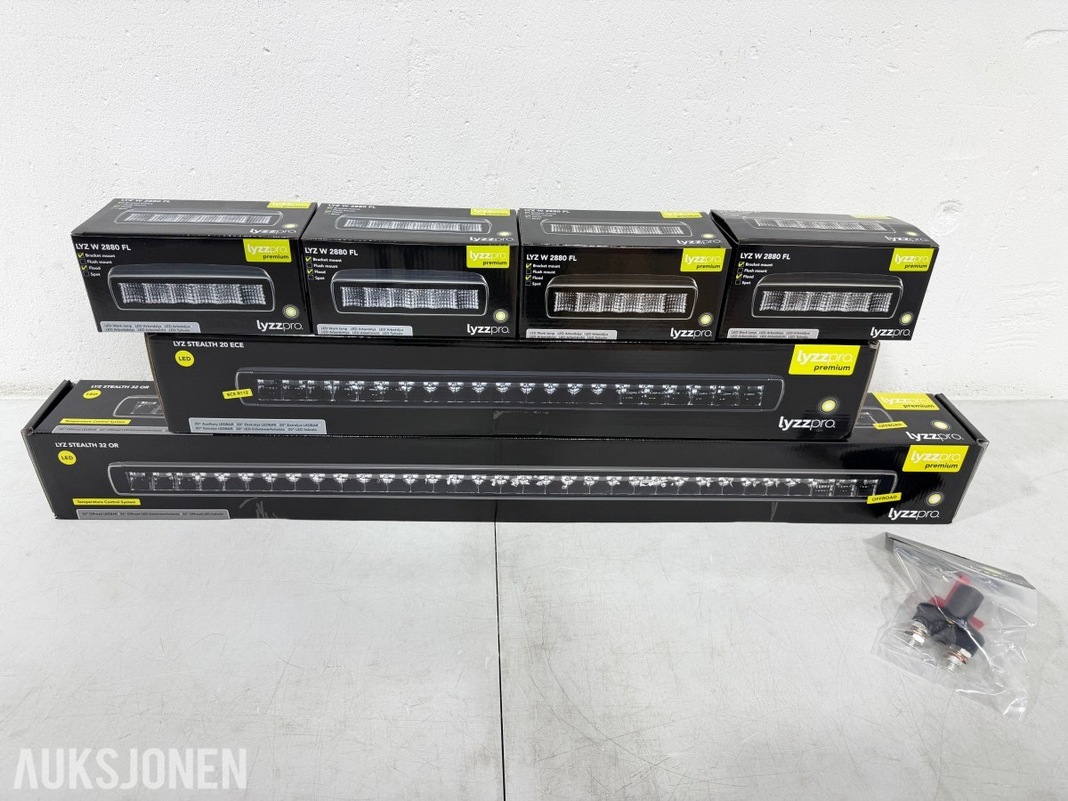 Lyzzpro Premium LED-barer, arbeidslys og batteribryter