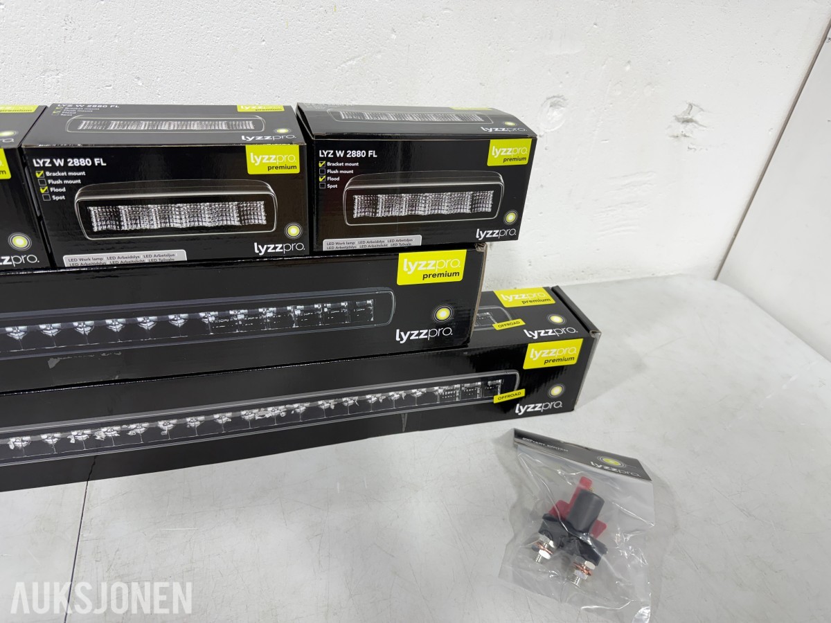 Lyzzpro Premium LED-barer, arbeidslys og batteribryter