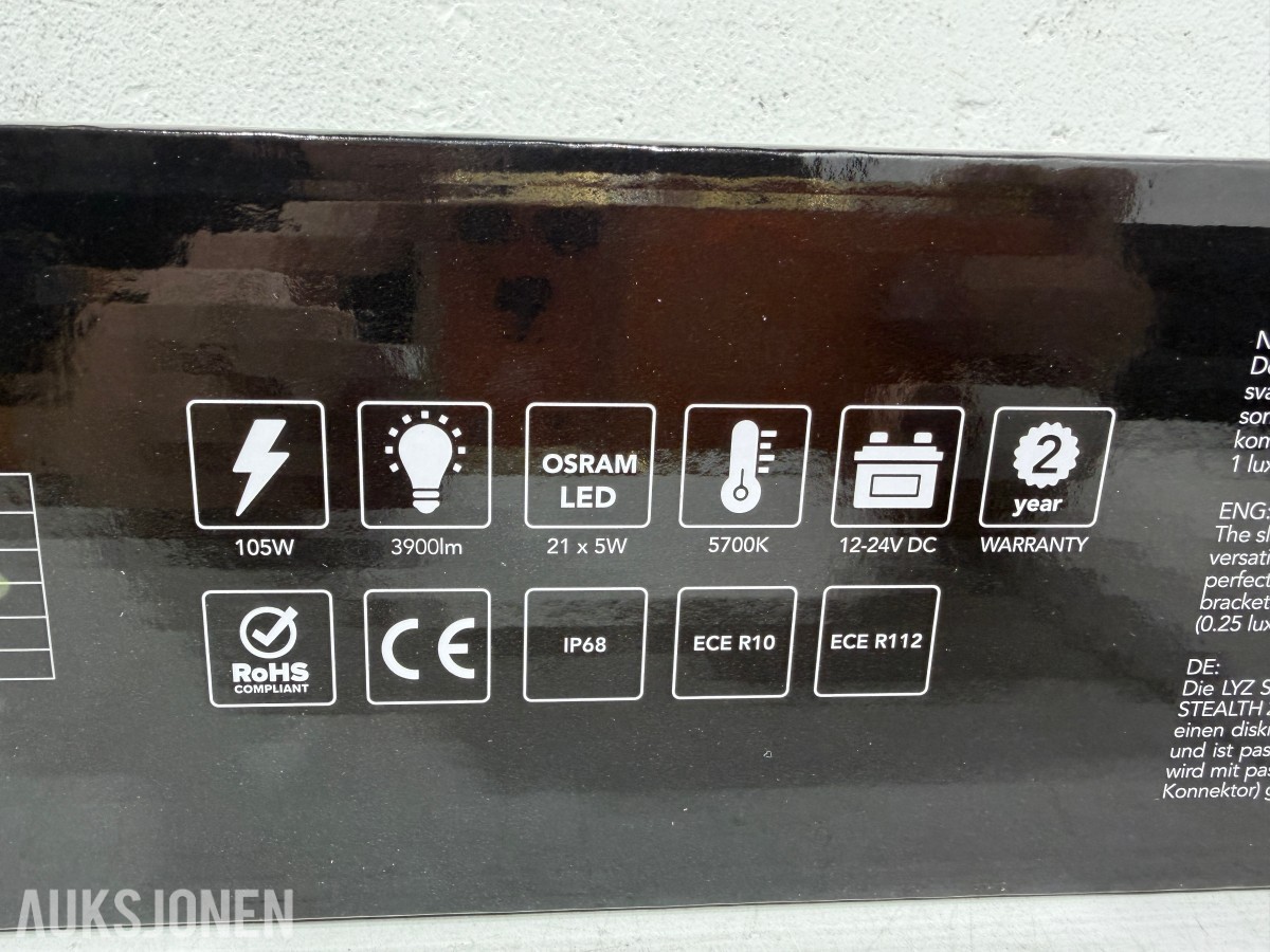 Lyzzpro Premium LED-barer, arbeidslys og batteribryter