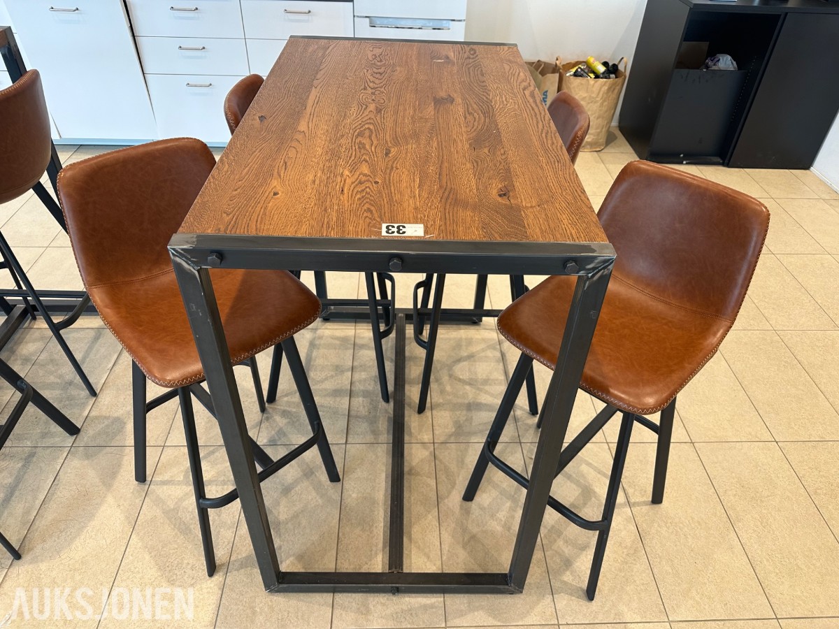 Barbord med 8 stoler – 2 bord selges samlet