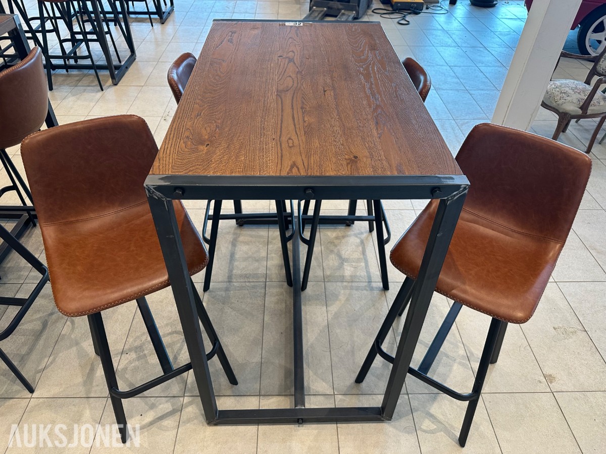 Barbord med 8 stoler – 2 bord selges samlet