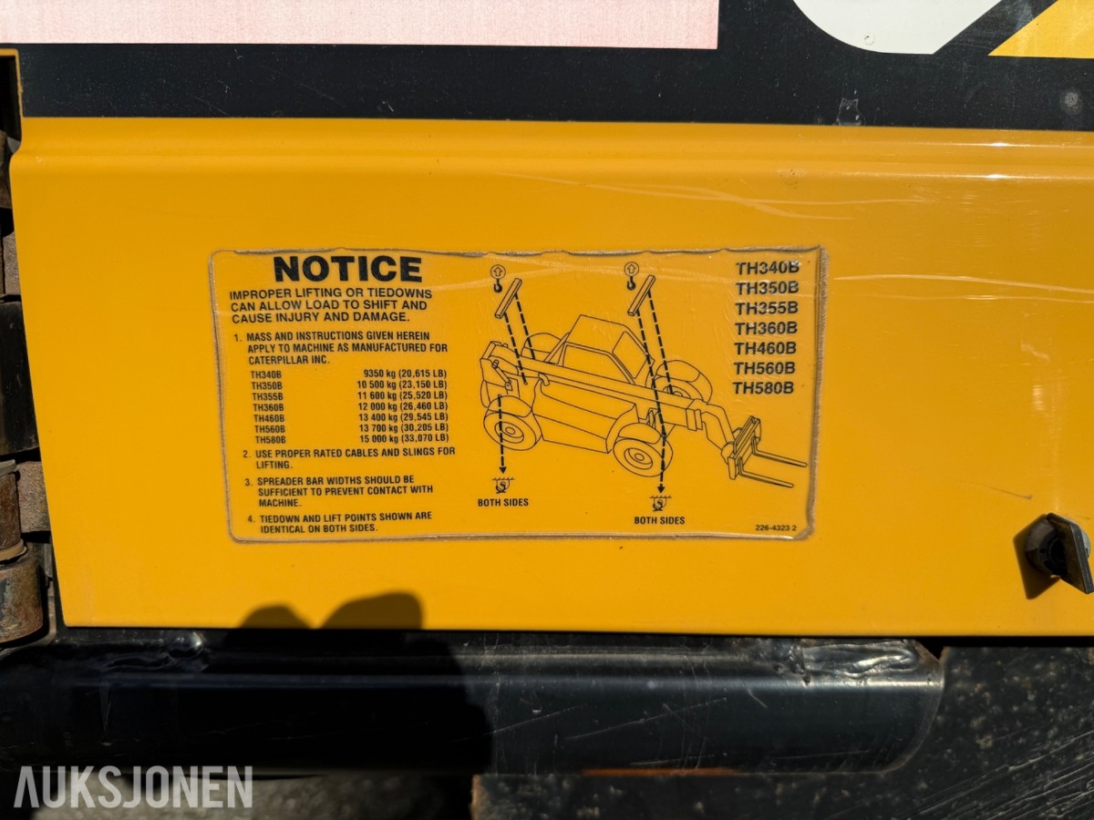 2006 Cat TH460B, 4955 timer, pallegafler