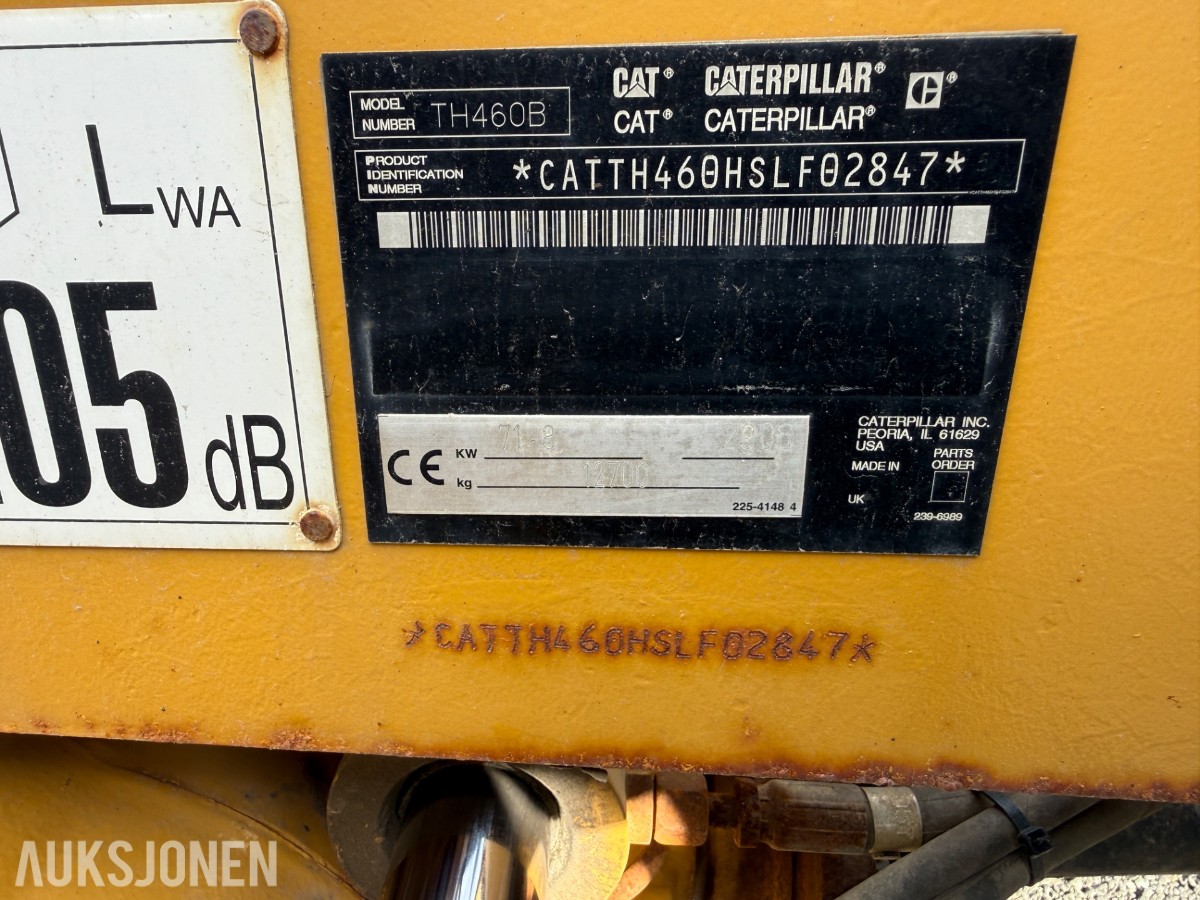 2006 Cat TH460B, 4955 timer, pallegafler