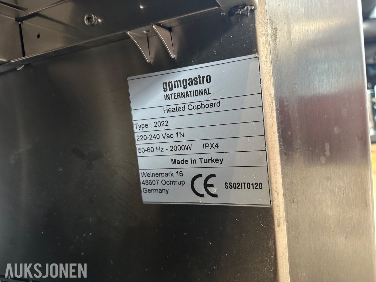 GGM Gastro varmeskap / arbeidsbenk 2000 W – rustfritt
