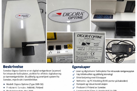 Soredex Digora Optime DXR-50 fosforplateskanner – 2005