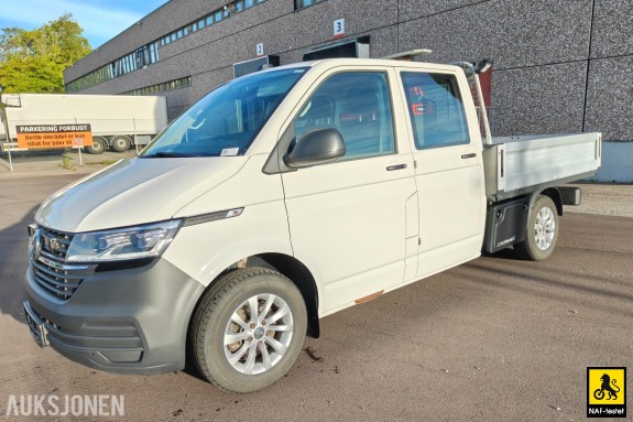 2024 Volkswagen Transporter 2,0 TDI 150HK LANG DoKa 4Motion AUT KRAN HENGERFESTE ACC VARMER