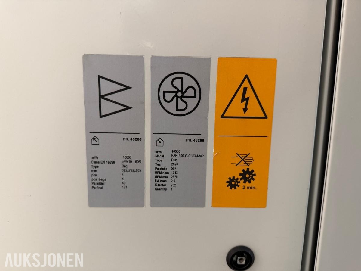 2025 Komfovent VERSO PRO-50 ventilasjonsaggregat, 10 000 m³/t, C5 styring