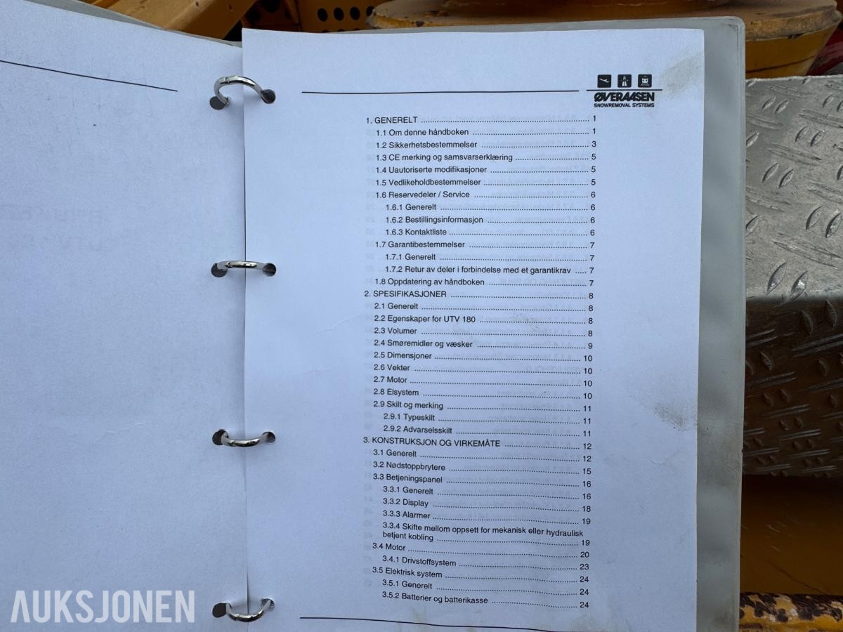 2010 Øveraasen UTV-180 snøfreser / 621 timer 