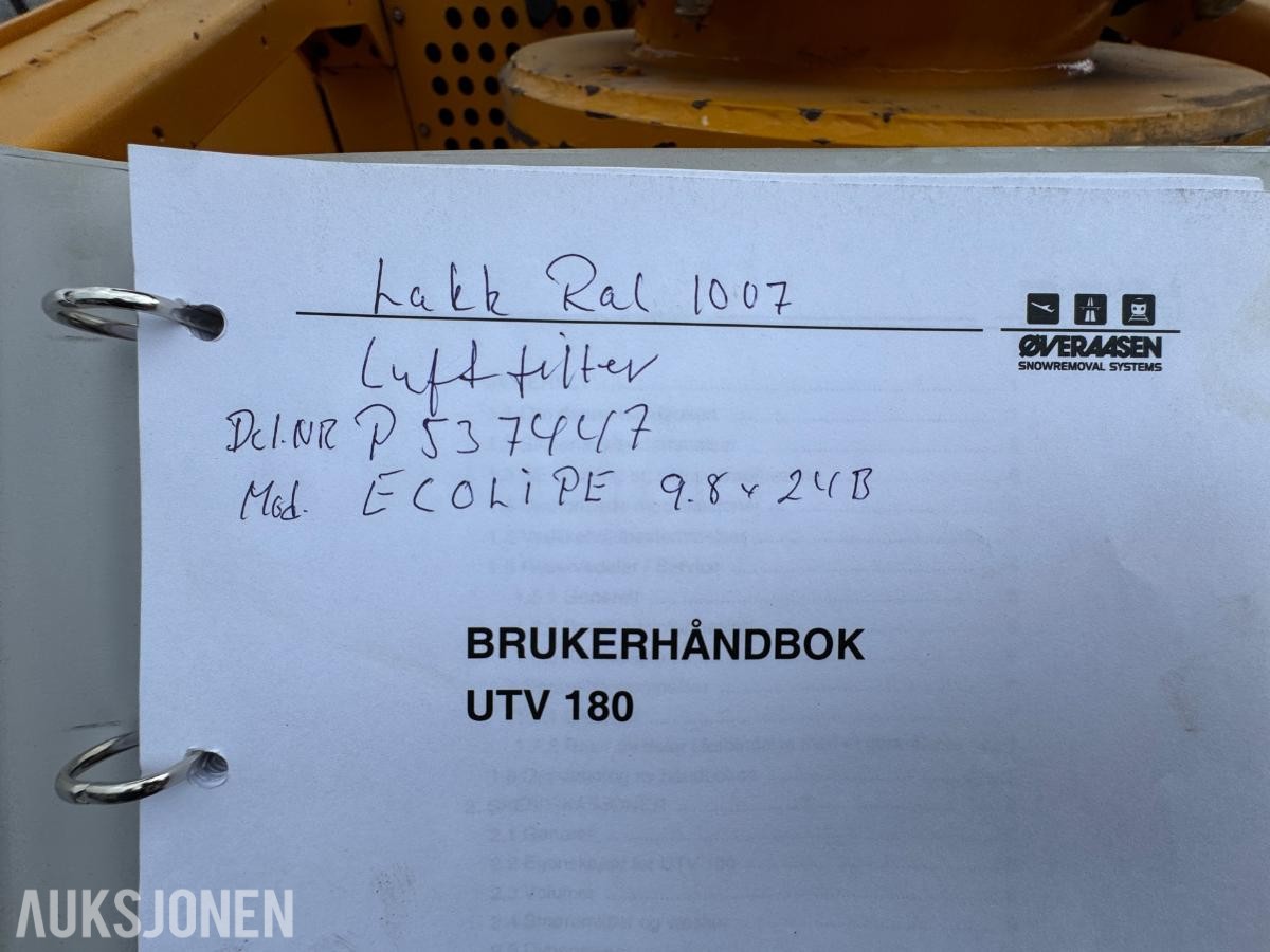 2010 Øveraasen UTV-180 snøfreser / 621 timer 