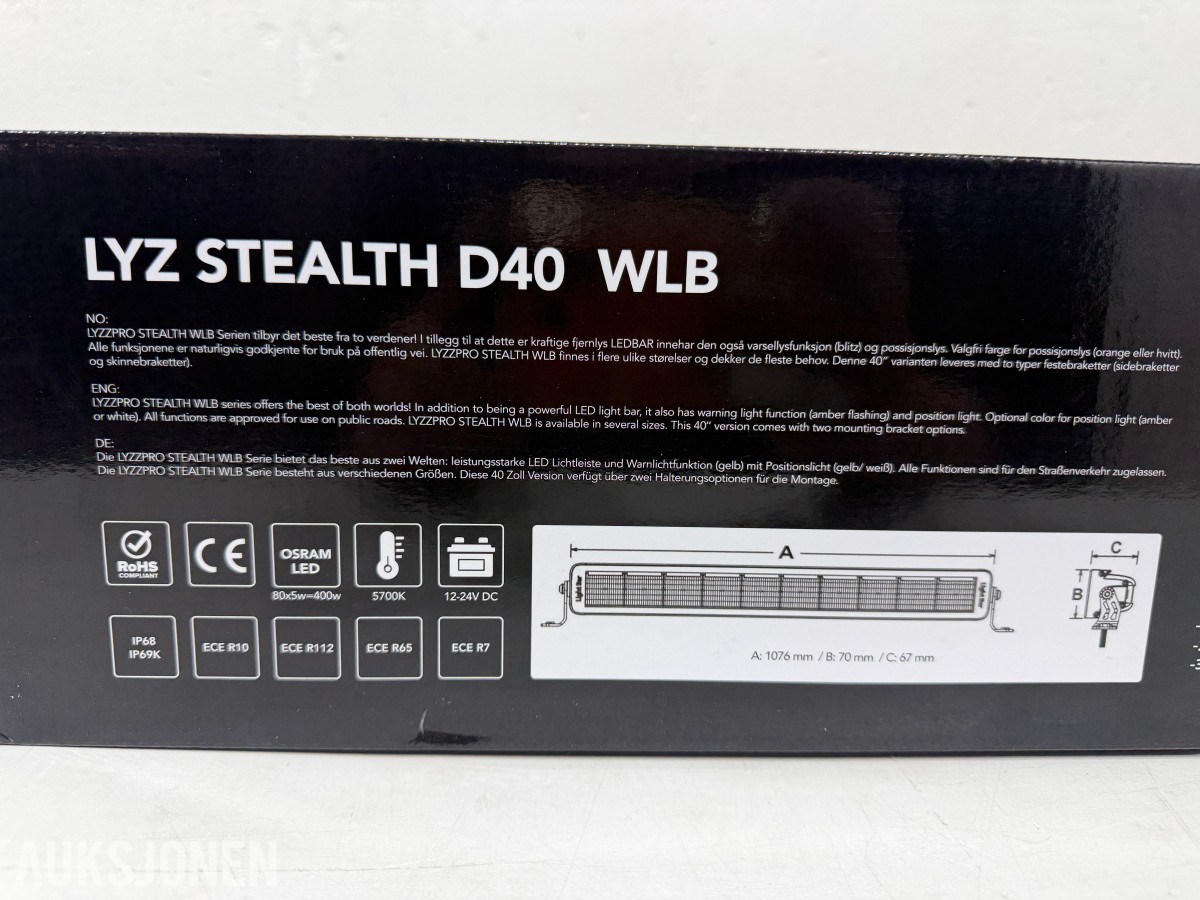 Lyzzpro Premium Stealth WLB LED-ekstralys med blitzfunksjon